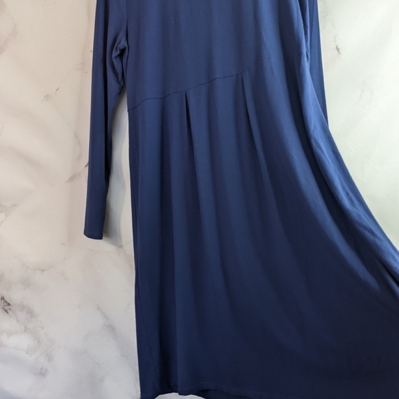J Jill Dress Long Sleeve Size Small Wearever Jersey Blue Scoop Stretch Women - Picture 9 of 13
